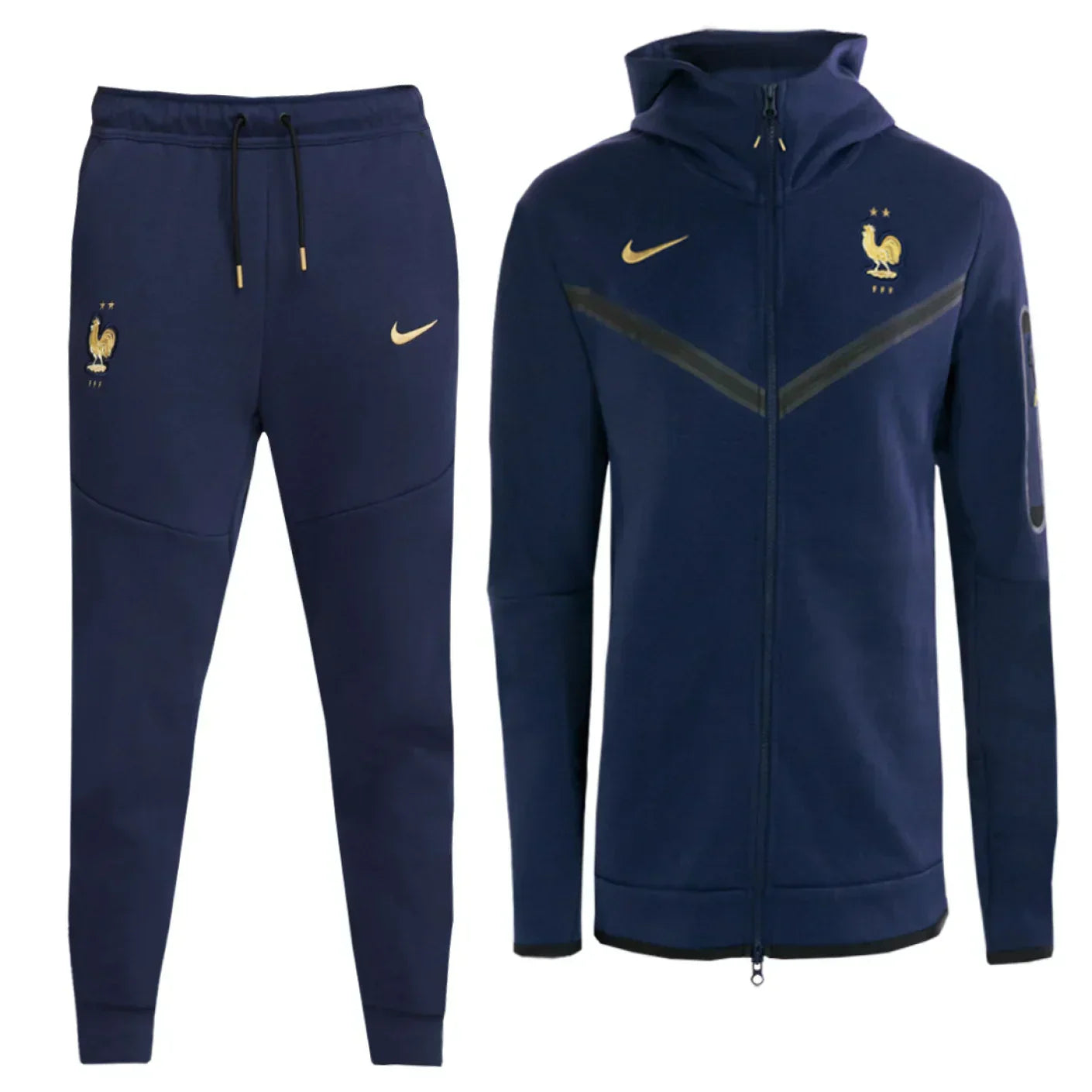 192819_nike-frankrijk-tech-fleece-full-zip-trainingspak-2022-2024-blauw-goud_1_f9ccaedf-4e3a-4994-bc51-340fa08b2d1f França 24/25 - Fato de Treino - Zip Completo - Image 1