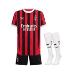 Kit de Criança - AC Milan Principal 24/25 - Calções Pretos